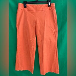 TRINA TURK Orange/Melon Pants 25” inseam flare bottom side zipper
